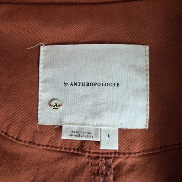 ANTHROPOLOGIE Longline Anorak Utility Jacket Large Terracotta - Picture 8 of 9